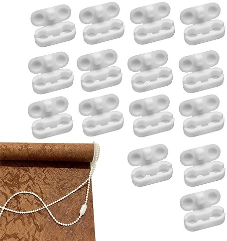 Rowwait 15 PCS Roller Blind Chain Connectors, Replacement Vertical Roman Roller Blind Ball Chain Cord Connector Clips, Blind Cord Connector Clips for 4.5mm Roller, Roman, and Vertical Blinds