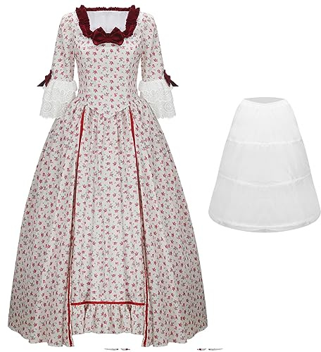 NUWIND Mujeres Rococó Vestido Gótico Victoriano Traje Gótico Victoriano Retro Flores Renacimiento Medieval Elegante Cóctel Lolita Encaje Corsé Noche Vestido de Bola (S, Rosa)