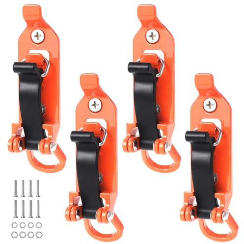 Faankiton 4PCS Roof Rack Mount Kit, Metal Rubber Clamps Shovel Holder Clamp, Quick Release Axe Holder, Orange