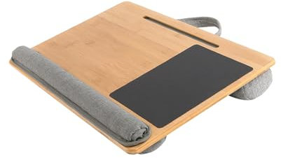 Knee Computer Desk Laptop Desk Save Space Lightweight Sturdy Pillow Laptop Desk Lap Working Tray for Sofas Bed Dorm Magazines, 55x36.6cm 1 Slot