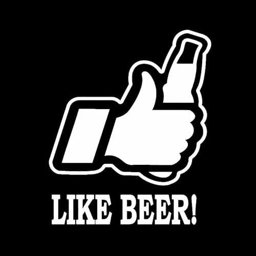 JIFENLI Car Sticker 11.6CM*13.8CM Like Beer Car Sticker Safety Vinyl Decal Fuel Black/Silver