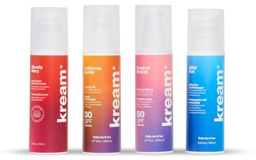 KREAM - Summer Pack (Intensificador del Bronceado 150 ml + Aceite bronceador SPF30 200 ml + Protector Solar SPF50 200 ml + After Sun 150 ml)