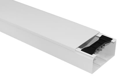 KOMIB Hochwertige KK11060RW Kabelkanal 110 x 60 x 2000 mm Weiß (reinweiß) 12 Meter - 6 x 2m (6 Stück) Elektroinstallation Kabelkanal Kabelabdeckung Kabelmanagement PVC/VDE (110 x 60mm)