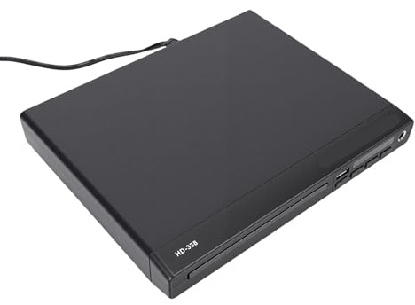 Tonysa HD Multimedia Interface DVD Player Multi Region DVD Player with USB Karaoke 1080P HD Support CD MP3 Playback Remote Control for Home Theater (UK Plug)