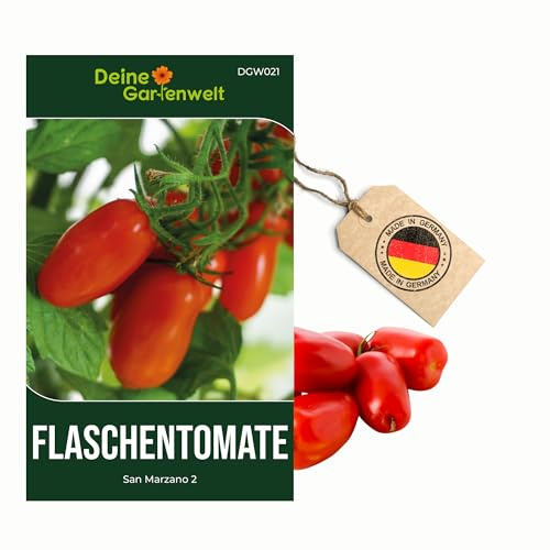 Flaschentomaten San Marzano 2 Samen - Solanum lycopersicum - Tomatensamen - Gemüsesamen - Saatgut für 20 Pflanzen – 3er Pack (3x) – je Packung für 20 Pflanzen (gesamt 60)