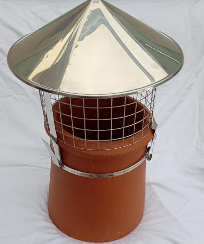 Saver Junior Silver birdguard Cowl for up to 250mm Chimney pots | SHARP POINTED LID STOPS BIRDS LANDING!!