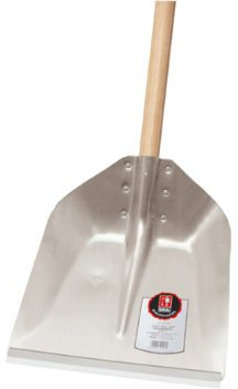 FAVORIT Hallenser Randschaufel ohne Stiel | Schaufelblatt aus Leichtmetall 380 × 380 mm, mit Schutzkante & hochgezogener Schulter für mehr Füllvolumen | 6-fach genietete Dülle, robust & langlebig