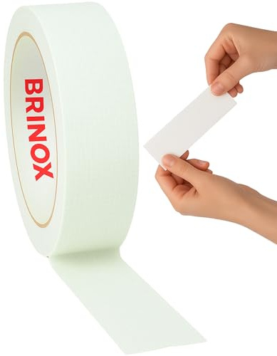 Brinox Ruban adhésif extra fort, ruban américain renforcé 25 mm x 10 m pour réparation, raccordement, scellage et emballage Blanc
