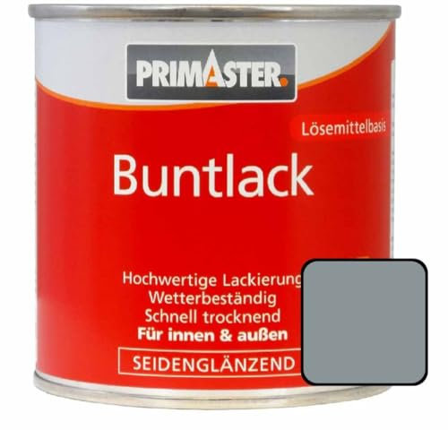 Primaster Buntlack 125ml Silbergrau Seidenglänzend Wetterbeständig Holz & Metall