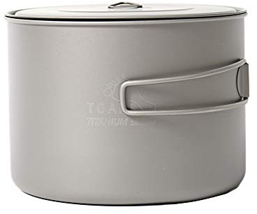 TOAKS Camping Geschirr aus reinem Titan im Freien- Kann als Tassen, Schüsseln und Töpfe verwendet Werden (1600ml)