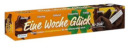 Glückskeks Happy Eine Woche Glück - Schoko Wochenkalender - 7 X Vegane Schokoladen Glückskekse - Inspirierende Botschaften, 1Er Pack (1 X 42 G)