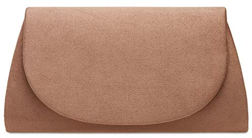 Caspar TA525 Damen elegante Textil Velours Clutch Tasche Abendtasche