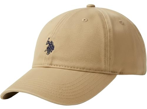 U.S. POLO ASSN. Herren Baseballmütze aus gewaschenem Twill-Baumwolle, verstellbar, mit Pony-Logo und gebogener Krempe Baseballkappe, Khaki, Einheitsgröße (6er Pack)