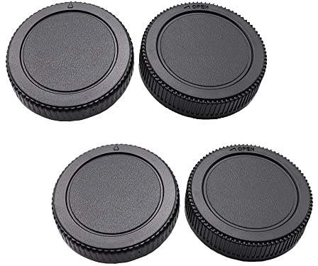 Rear Lens Cap & Body Cap Set Compatible with Olympus EM10II EM5II OM1 EM1 | kit Micro 4/3 DSLR camera + Micro 4/3 Mount Lens (2 Pack)