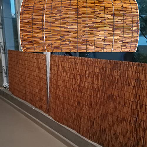 KDDFN Natürlicher Reed-Sichtschutzzaun,Umweltfreundlicher Schilfzaun,UV-beständige Schilfsiebung,Sonnengeschützt/Atmungsaktiv/Dekoration,für Garten oder TerrasseAnpassbar (160x600cm/5.2x20ft)