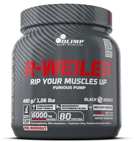 OLIMP “R-Weiler” Pre Workout Booster Pulver 480g - Vitamin B Komplex Und Koffein - Beta-Alanin - Ergänzung Ohne Zucker - Getränkepulver Für Energy Drink (Raging Cola)