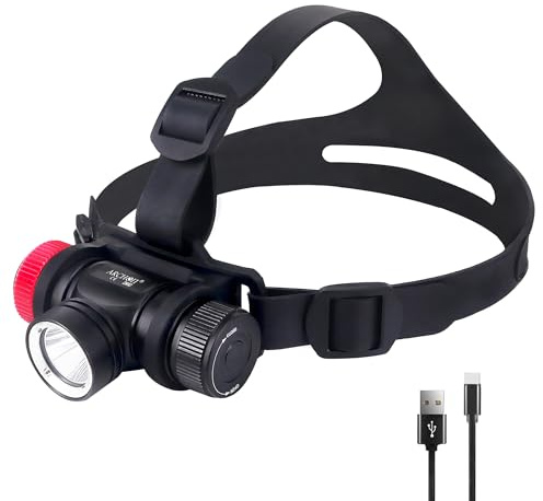 ARCHON DH10 Lampe frontale de plongée sous-marine avec éclairage mains libres 1200 lumens rechargeable avec bandeau plus large et bandeau supérieur