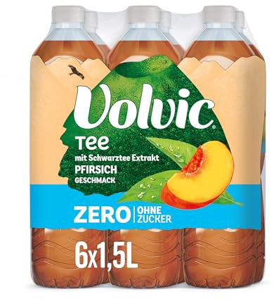Volvic Tee Zero Pfirsichgeschmack – 6x1,5L – Zucker- & kalorienfrei