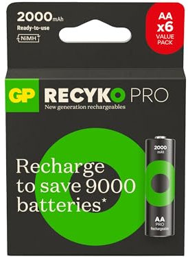 GP Piles ReCyko Pro AA Ni-Mh 1,2 V, carte 6, GP210AAHCBR21-2GVPTLB6