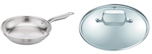 Tefal Virtuoso Pfanne E49204 | 24 cm | 10 Jahre Garantie & Oliver by Glasdeckel B89985 | 24 cm | Mit Edelstahlrand