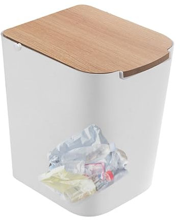 Cestino della spazzatura con coperchio ribaltabile, cestino di carta con coperchio, bidone della spazzatura con coperchio ribaltabile per pavimenti domestici, contenitori per il riciclaggio domestico