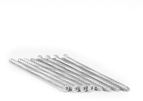 Direkte Befestigungsschrauben für Riegel, Senkkopf, Torx Ø 7,5 x 180 mm – Stahl verzinkt weiß – Box mit 50 Stück LPP