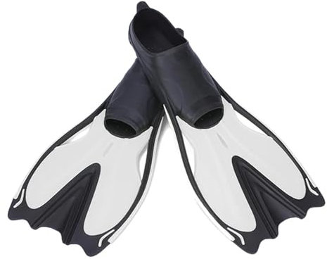 Ayztantine Schwimmflossen Herren Tauchflossen for Erwachsene, Schwimmflossen for Erwachsene, Schnorchel-Fußflossen, Tauchflossen, Schwimmausrüstung for Anfänger, tragbar(White,XL)