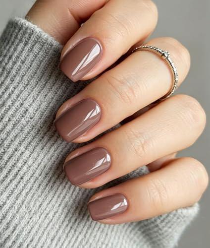 JMEOWIO Halvhärdade gelremsor nagelkonst klistermärke wrap krämbrun