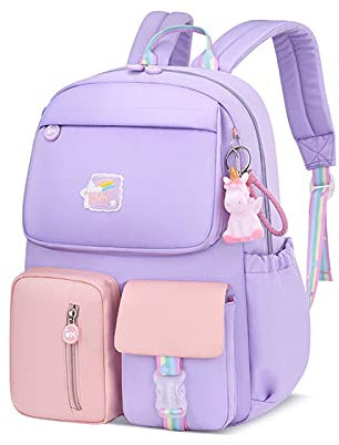 Balakaka Zaino Scuola per Ragazze e Ragazzi, Leggero Impermeabili Zaino Scuola di Grande Capacità con Più Scomparti, Traspirante Cartella Scuola Elementare Bambina di 7-13 Anni