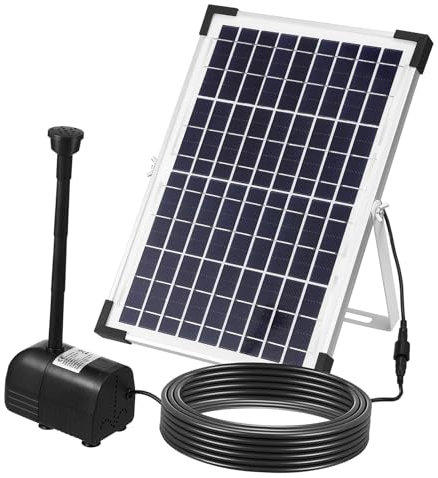 TINEASUR 12w Pompe Fontaine Solaire Extérieure pour Jardin Et Bassin Panneau Solaire Réglable Pompe à Eau Résistante Aux Intempéries Kit Fontaine Écologique Et Facile à Installer