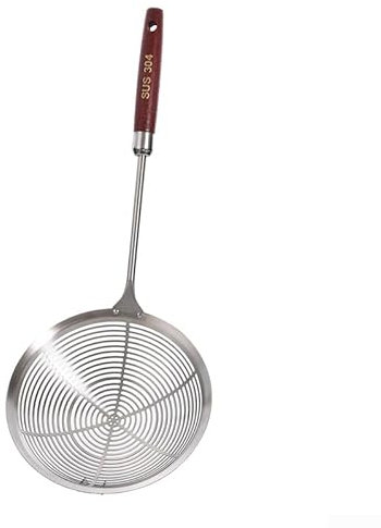 YUANGANG Mestolo colino in acciaio inox schiumarola cucchiaio ragno mestolo schiumatoio con manico cucina schiumarola cucchiaio a rete per cucinare frittura bollente noodle