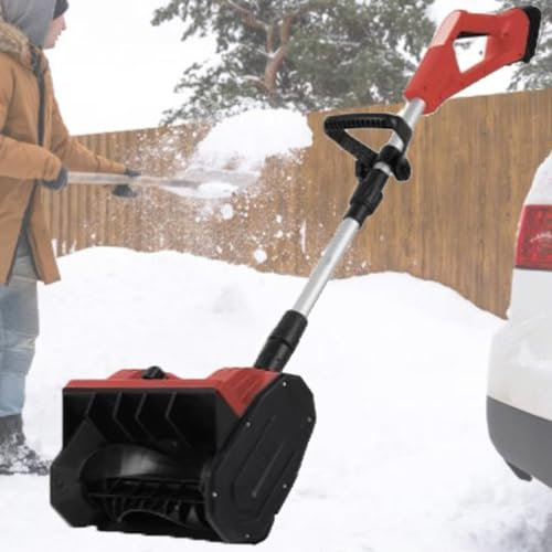 Pala Quitanieves Eléctrica/Lanzanieves, Soplador De Nieve Eléctrico Inalámbrico, Pala Quitanieves Eléctrica Inalámbrica De Mano, Dirección Ajustable Y Poste Telescópico,Red