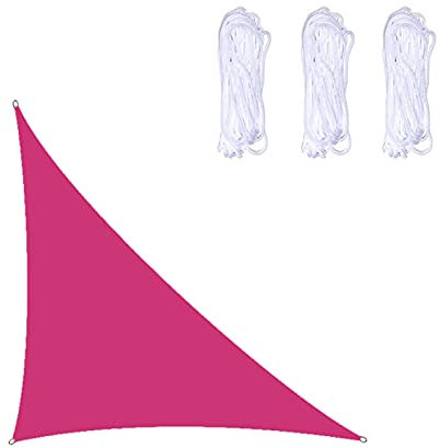 Tenda parasole a vela impermeabile, 5 x 5 x 7,1 m, triangolare, per esterni, patio, cortile, giardino, tenda con schermo in tessuto ombreggiante