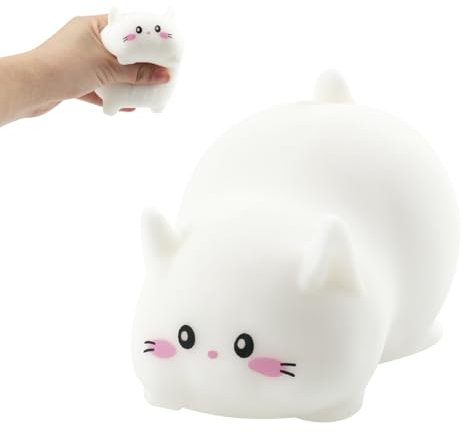Giocattolo anti-stress per gatti bianchi – divertente giocattolo antistress per bambini e adulti, giocattolo antistress per alleviare lo stress e lenire