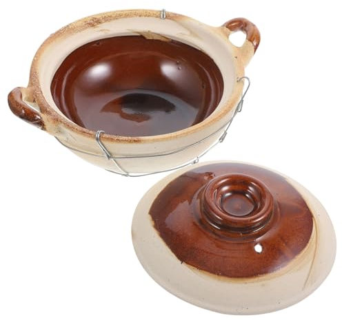 LAPYAPPE Casserole Terre Cuite Avec Poignée Épaisse Pot De Cuisson Pour Mijotage Équilibré Sur Plaque Casserole Multifonctionnelle Pour Usage Domestique
