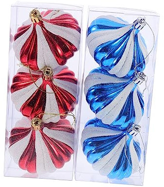 MAGICLULU 6stücke Weihnachtskugeln Hänge Zwiebelkugeln Weihnachtsschmuck Dekokugeln Zum Aufhängen Für Baum Party Zimmer Wohnzimmer Schlafzimmer Weihnachtsdeko