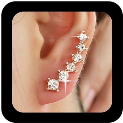 Enautoabs Boucles D'oreilles Boho En Cristal Or Grimpantes En Cz Or Bijoux Pour Femmes