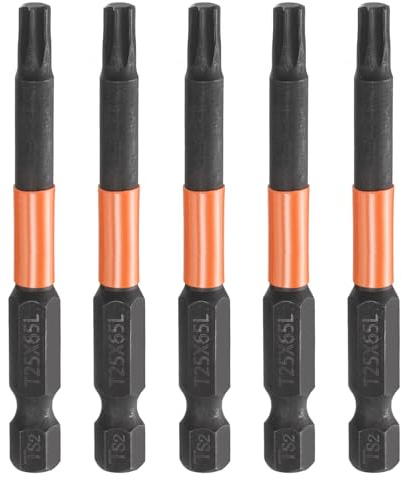 QUARKZMAN 5 Piezas De Punta De Destornillador Torx T25 2.56 (65mm) Largo | Acero S2, Vástago Hexagonal 1/4, Magnético, Sin Orificio Antimanipulación, 6 Puntas Estrella, Brocas Para Taladro