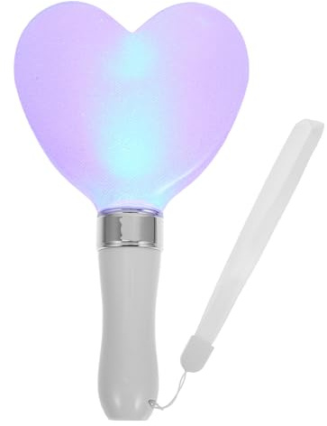 LED Herzlampe 15 Farben, Batteriebetrieben, Herzförmig, Weiß, Abs | Konzert Leuchtstab für Fans, Portable und Kompakt, Halloween Feier, Geburtstag und Partys