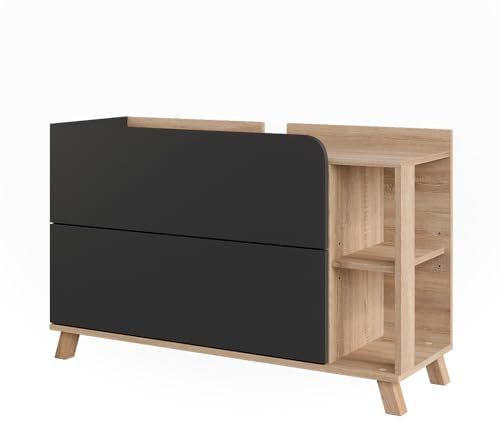 Vicco Mobiletto per lavabo Karen, Sonoma/antracite, 100 x 65 cm con 2 cassetti