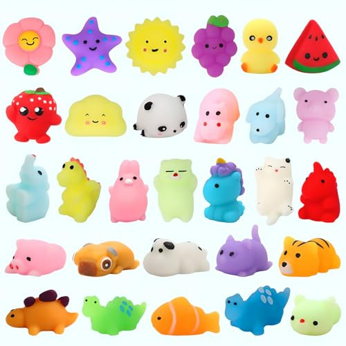 Goorder Squishy Regalos Cumpleaños Niños Colegio Pack 30 Detalles Cumpleaños Niños Relleno Piñata Fiesta Infantil Regalitos Invitados, Regalos Alumnos Primaria Mochi Juguetes Squeeze Kawaii