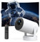 Mini Proiettore, Proiettore Video a Messa a Fuoco Remota Portatile con Supporto FHD 4K 1080P, 350 Lumen ANSI, WIFI6 & Bluetooth 5.4, Proiettore Intelligente per Cinema in Camera da Letto