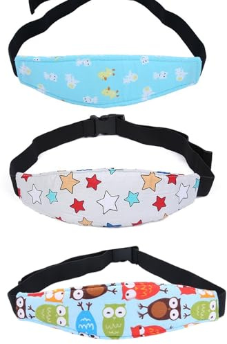 Gurxi 3 Piezas Soporte Seguridad De La Cabeza Para Bebe En El Coche Soporte Cabeza Niño Coche Reposacabezas De Coche Para Niños Cinturón Ajustable Para Silla De Coche Apto Para Bebés y Niños