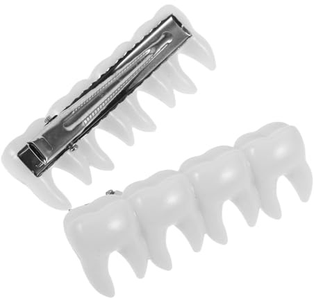 NOLITOY 2 Stück Teiliges Diy Halloween Haarclip Set mit Zähnen Bastelmaterial für Gruselige Haarspangen und Haarschmuck für Kostümfeiern und Cosplay Events
