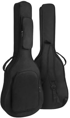 DSFDFDG 41 Zoll Akustikgitarrentasche 0,35 gepolsterte wasserdichte Gitarrentasche mit verstellbarem Riemen Schwarz