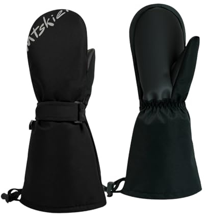 KAHDGSS Guantes Impermeables Y Transpirables Para Niños Guantes Con Forro Térmico Deportes De Invierno Agarre Antideslizante Juego De Nieve Chico Esquí Resistente Agua Chico S