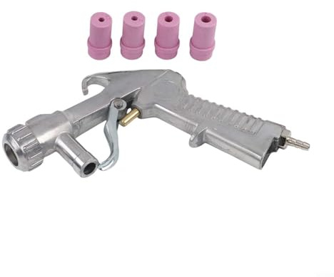 BlesConi Pneumatischer Sandstrahler mit 4 Düsen, Handheld-Hochdruck-Sandstrahlgerät zum Reinigen und zur Oberflächenvorbereitung