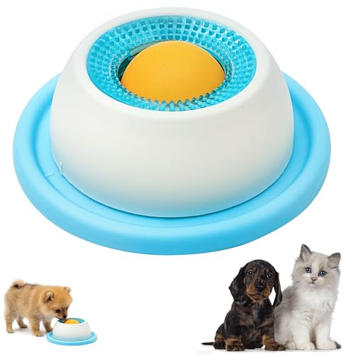 Schleckball Hund, Kleine Leckspielzeug Hund Dog Lick Sphere Schleckmatte mit Saugnäpfen, Leckball Kleine Für Welpen Katzen Langsames Fressen, Fördert Geistige Aktivität Und Natürliches Suchverhalten