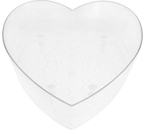 FONDOTIN Scatola Trasparente per Composizioni Floreali in Acrilico a Forma di Cuore, Portafiori Elegante 33 Fori, Decorazione Romantica per Festa degli Innamorati, Centrotavola e