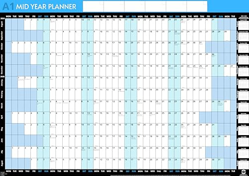 A1 Size 59.4 x 84.1cm | Large Yearly Academic Wall Planner 2026/2027 | Wall Calendar 2026 Planner | Year Chart 2026 | Academic 13 Month Mid Year Calendar from Aug 2026-Aug 2027 with Mini 2028 Calender